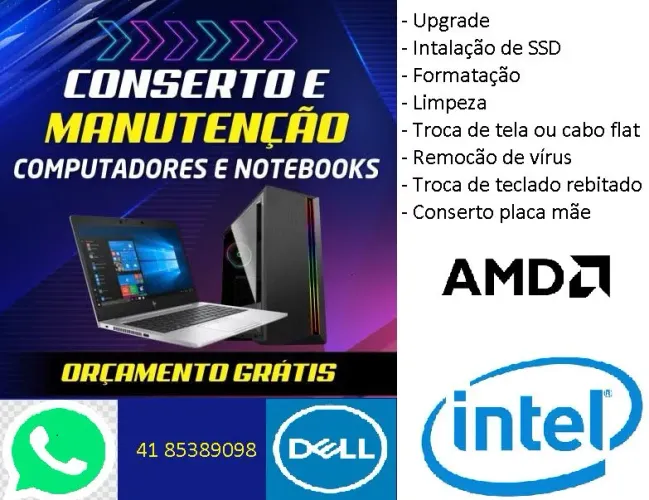 Assistência técnica em notebooks, Cajuru, Curitiba