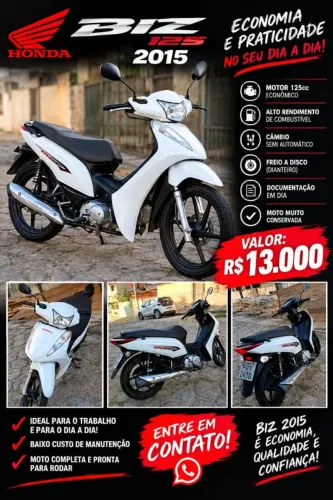 Vendo Honda Biz 125cc ano 2015