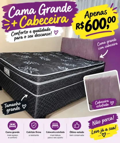 Cama grande com cabeceira/ Só a cama 300 e cabeceira 300
