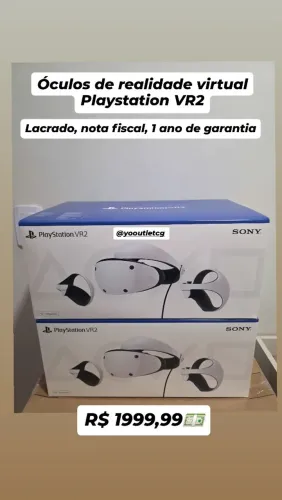 Óculos de realidade virtual Playstation VR2, lacrado com nota fiscal e garantia