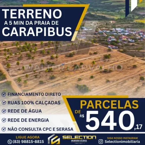 LOTE EM CARAPIBUS PARCELAS R$ 540,00