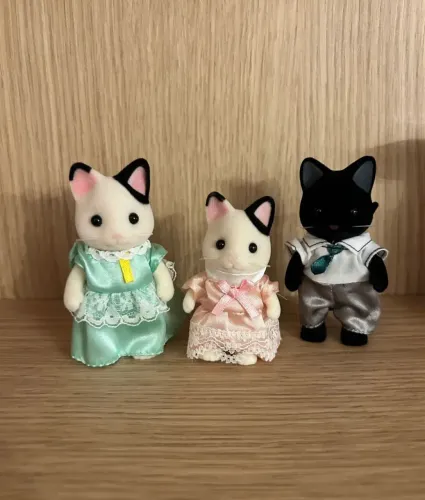 Família gatos tuxedo Sylvanian families