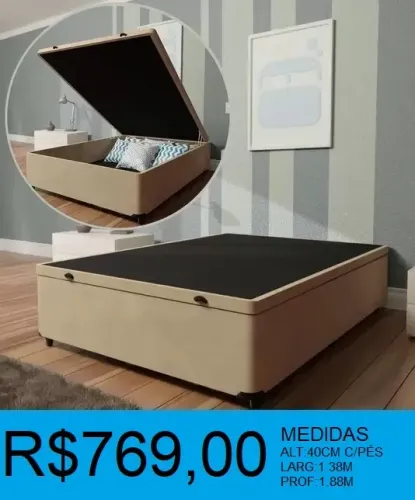 BASE BAÚ - DISPONIVEL EM 3 CORES -OTIMA QUALIDADE =COMPRE HOJE E RECEBA EM ATE 72H