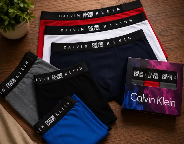 Kit 3 Cuecas Boxer Masculina Calvin Klein