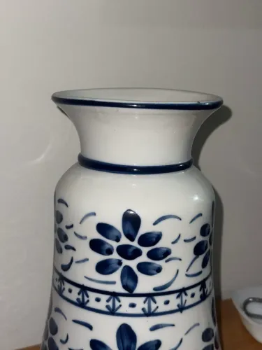 Vaso Porcelana Azul Colonial Monte Sião