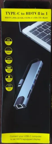 Hub USB tipo c HDTV 8 em 1