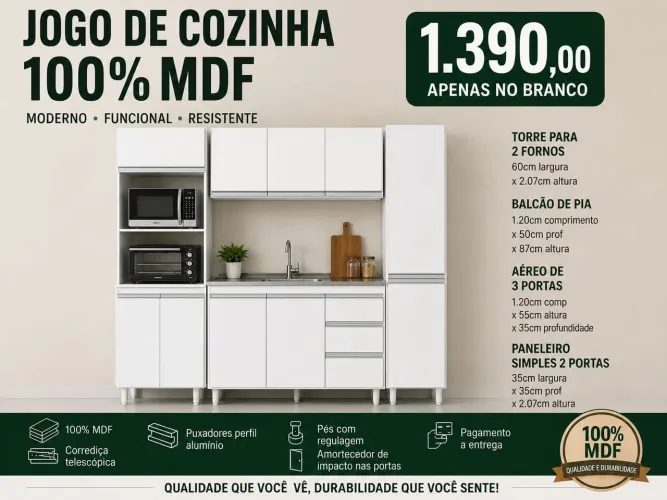 OFERTA DE COPA! cozinha em MDF