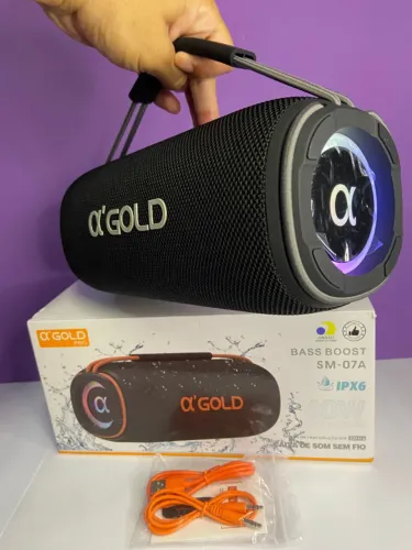 Caixa de Som Bluetooth Alta Potência 60W SM-07A A?Gold an4