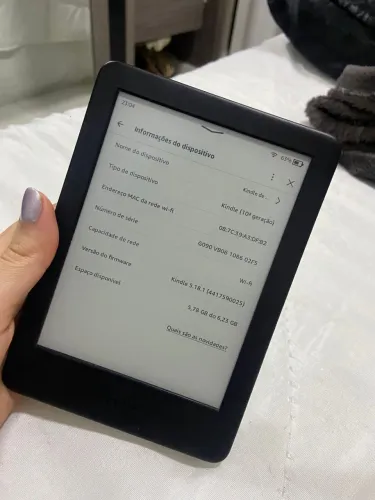 Kindle 10ª geração + cabo original e capinha