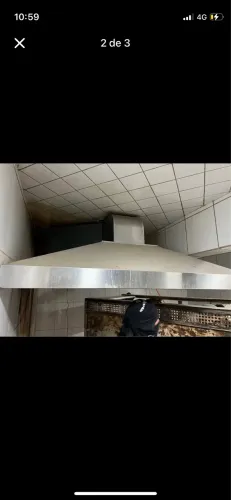 Pia mesa e exaustor inox