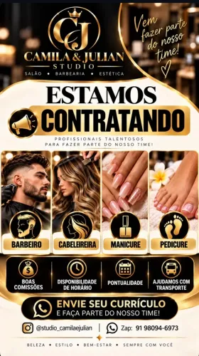 Vaga para manicure e cabeleireiro