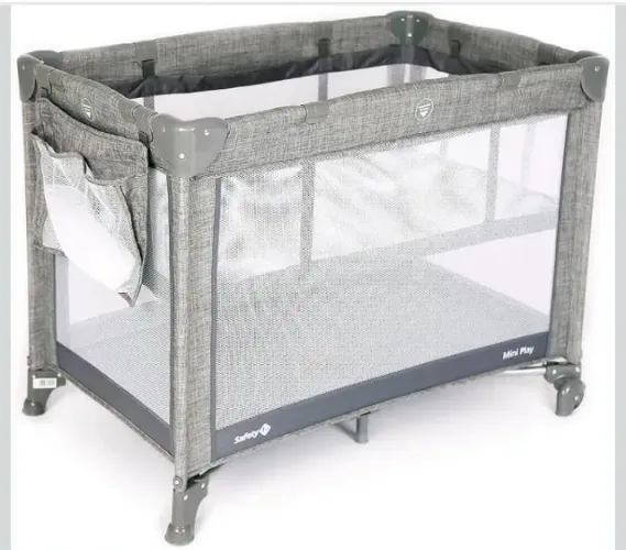 Berço mini play grey denim