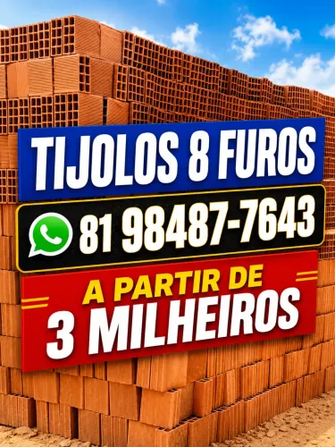 Tijolo tijolos - direto de fabrica(pague na entrega com frete grátis recife e região)