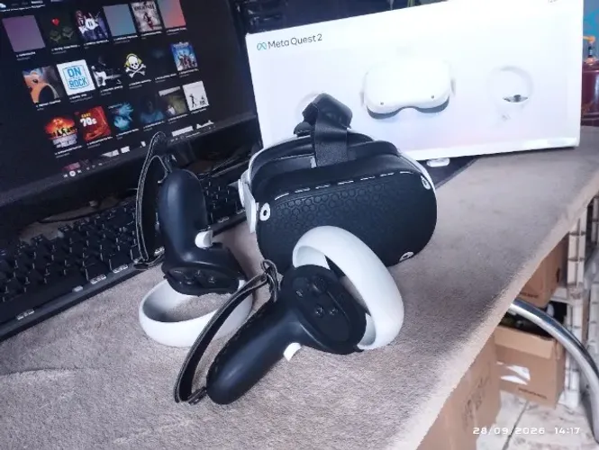 Óculos vr meta quest 2 - 128 gb - competo e com acessórios