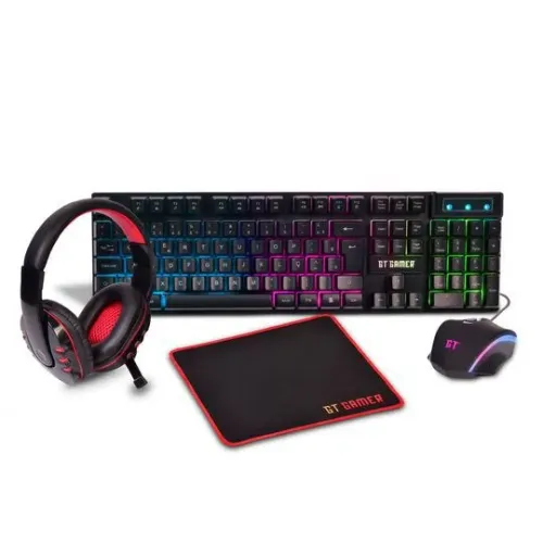 Kit gamer teclado mouse e fone