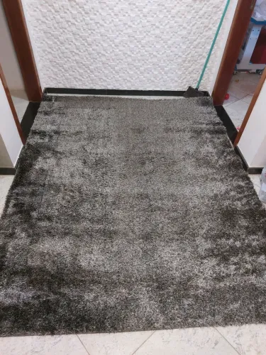 Tapete 2 x 2.50 pelo Baixo Cinza e Preto Mesclado