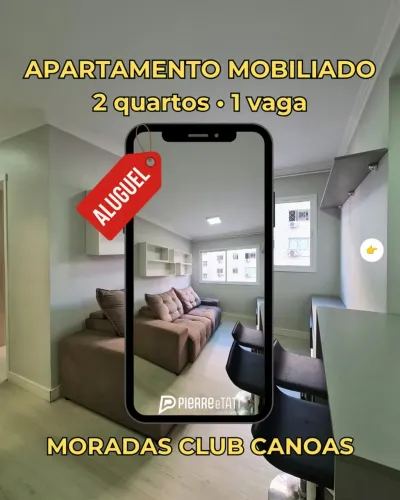 Apartamento mobiliado, 2 quartos no Moradas Club Canoas - São José - Canoas - RS
