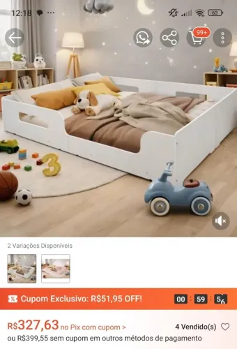 Cama casal de criança