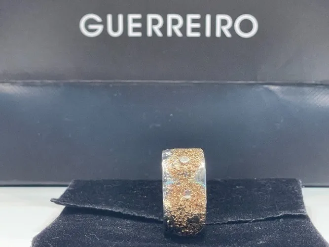 Guerreiro - Anel Ouro Amarelo 18k + Prata 925