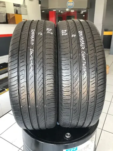 Kit 02 Pneus 205/55r17 Continental Powercontact 91v *usados  13/14
