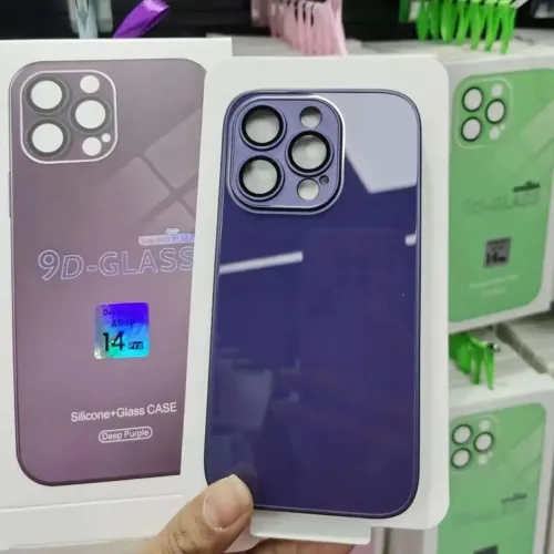 Case vidro de Luxo pra iPhone 11 PRO MAX - Preta e Roxa