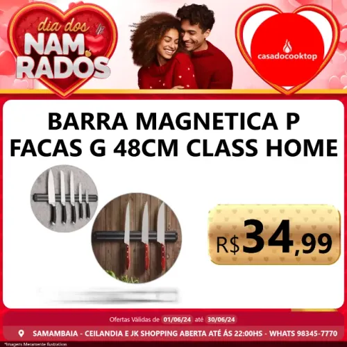 Barra magnetica p/ facas g 48cm class home