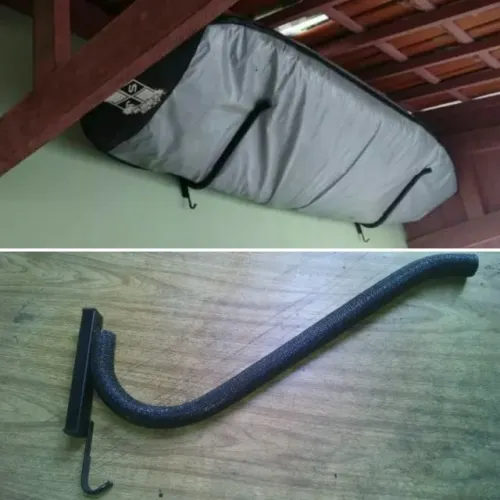 Rack suporte de parede para prancha de stand up com porta remo