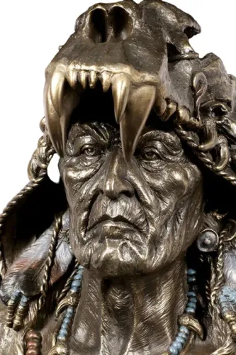 Busto Índio Sioux Chefe Índio Guerreiro Estátua Maravilhosa!