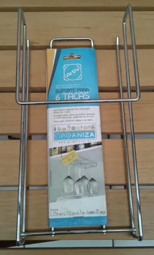 Porta Taça Pendurar Prateleira Armário Resistente 6 Taças