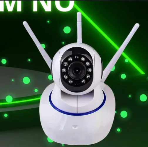 Câmera Ip 3 Antenas Wifi Wireless 3ª Geração Visão Noturna