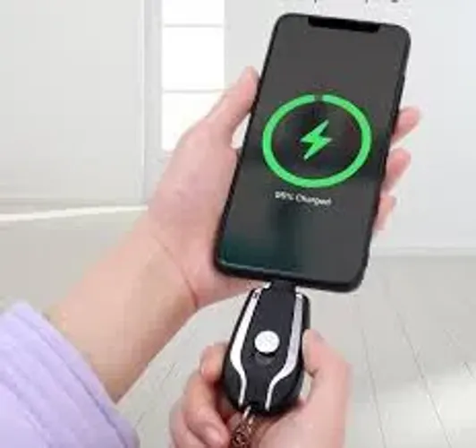Chaveiro Power Bank Portátil Mini Carregador Bateria Tipo C e Iphone