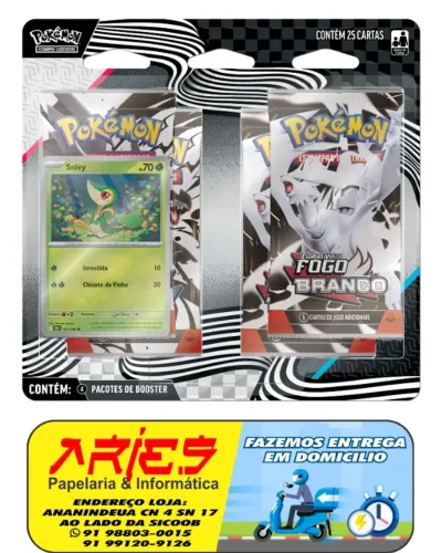 BLISTER QUADRUPLO POKÉMON SNIVY 25 CARTAS NO TOTAL