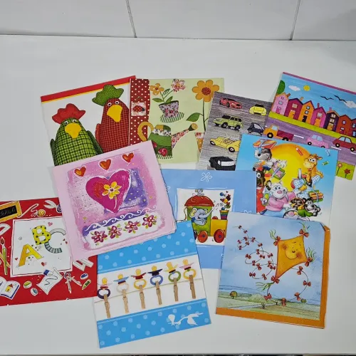 Lote de guardanapos para artesanato decoupage - 10un.