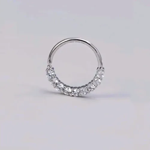 Piercing Cravejado com Zircônia para Perfuração no Septo Helix e Conch