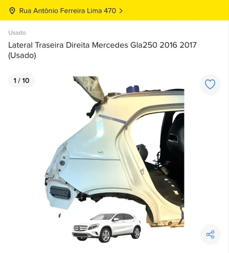 Lateral Traseira Direita Mercedes GLA250