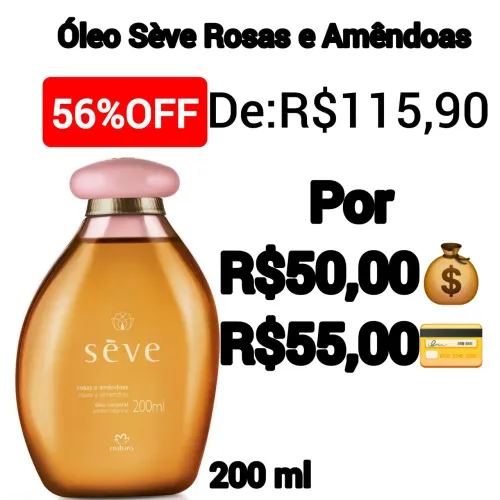Óleo Sève Rosas e Amêndoas-Natura