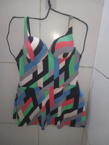 Maiô com Saia Estampado Feminino M