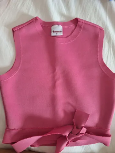 Top rosa com detalhe de laço - Bonnemini