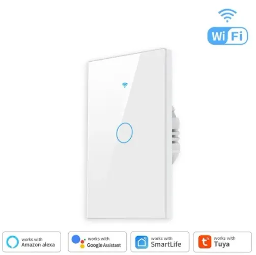 Interruptor Smart, 1 tecla touch, compatível com Alexa