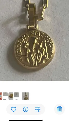 Cordão Piatrine ouro18k 4 gramas e pingente São Bento 1.5 ouro 18k 