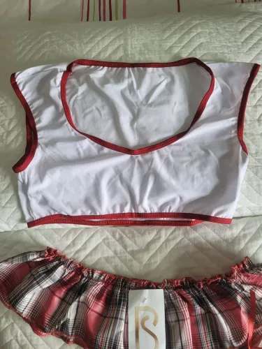 Lingerie fantasia xadrez vermelha