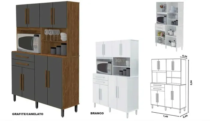 Armário de Cozinha Completo - Design Moderno e Funcional