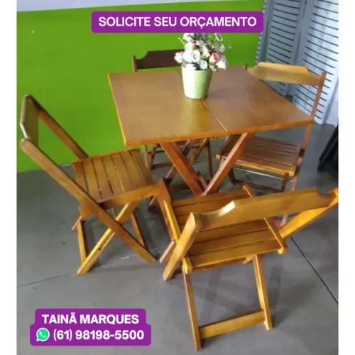 JOGO DE MADEIRA DOBRÁVEL 70X70 MEL