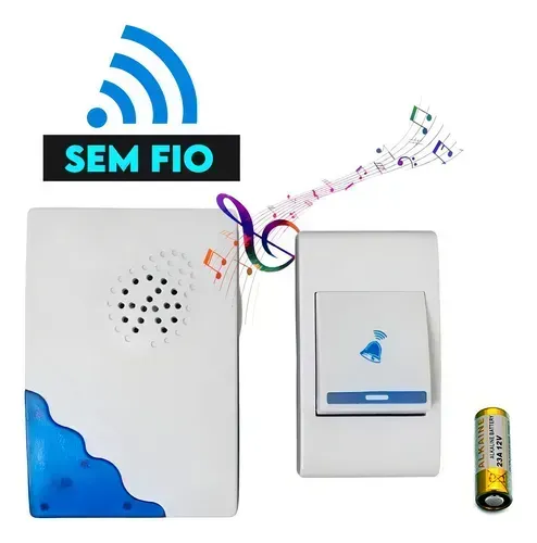 Campainha inteligente sem fio alcance 50m wireless 32 toques 