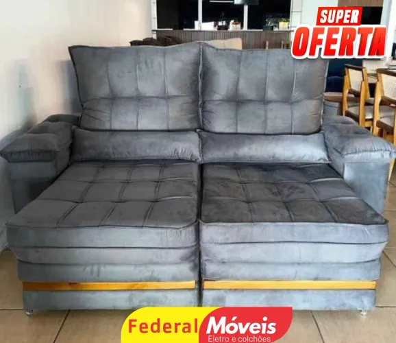 Sofá Retrátil 2 Lugares 2,00m Molas Espirais - Entregamos