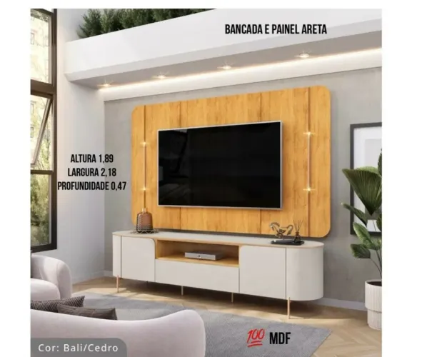 Painel elegante com bancada