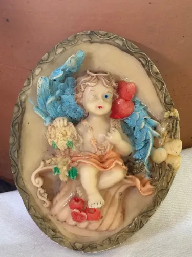 Escultura de Anjo Decorativa, em resina 11 cm altura 