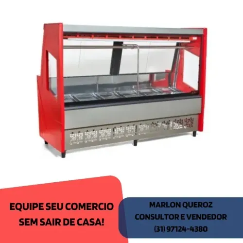 Balcão de Açougue 2 metros Vermelho Polar 220v