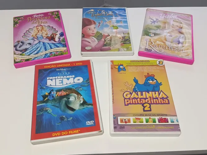 5 dvds infantil originais em perfeito estado
