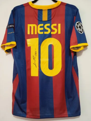 Camisa Barcelona Campeão Champions League 2010 / 2011 #10 Messi Autografada Certificada